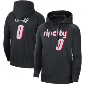 Wholesale Cheap Men\'s Portland Trail Blazers #0 Damian Lillard 2022 Black Pullover Hoodie