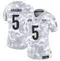 Cheap Women's Cincinnati Bengals #5 Tee Higgins 2024 F.U.S.E Arctic Camo Salute To Service Limited Stitched Football Jersey(Run Small)