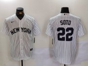 Cheap Men's New York Yankees #22 Juan Soto White Cool Base Stitched Baseball Jersey