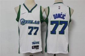 Wholesale Cheap Men\'s Dallas Mavericks #77 Luka Doncic White Nike Diamond 2022 City Edition Swingman Stitched Jersey