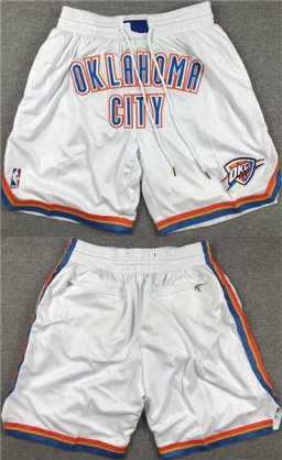 Cheap Men\'s Oklahoma City Thunder White Shorts