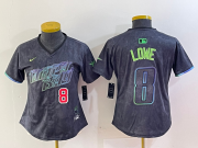 Wholesale Cheap Women's Tampa Bay Rays #8 Brandon Lowe Charcoal 2024 City Connect Player Number Limited Cool Base Jerseys