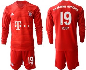 Wholesale Cheap Bayern Munchen #19 Rudy Home Long Sleeves Soccer Club Jersey