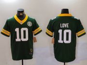 Cheap Men's Green Bay Packers #10 Jordan Love Green 2023 F.U.S.E. With Patch Limited Stitched Football Jersey