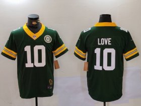 Cheap Men\'s Green Bay Packers #10 Jordan Love Green 2023 F.U.S.E. With Patch Limited Stitched Football Jersey