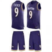 Wholesale Cheap Nike Ravens #9 Justin Tucker Purple Team Color Men's Stitched NFL Limited Tank Top Suit Jersey