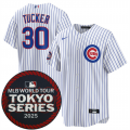 Cheap Men's Chicago Cubs #30 Kyle Tucker White 2025 World Tour Tokyo Series Home Stitched Baseball Jersey