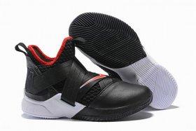 Wholesale Cheap Nike Lebron James Soldier 12 Shoes Black White Red