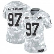 Cheap Women's Detroit Lions #97 Aidan Hutchinson 2024 F.U.S.E Arctic Camo Salute To Service Limited Stitched Jersey(Run Small)