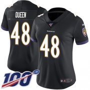 Wholesale Cheap Nike Ravens #48 Patrick Queen Black Alternate Women's Stitched NFL 100th Season Vapor Untouchable Limited Jersey