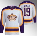 Wholesale Cheap Men's Los Angeles Kings #19 Alex Iafallo White 2022 Reverse Retro Stitched Jersey