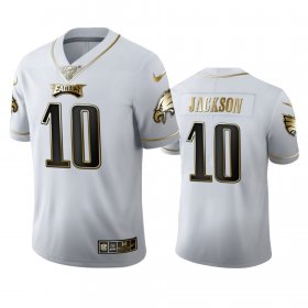 Wholesale Cheap Philadelphia Eagles #10 Desean Jackson Men\'s Nike White Golden Edition Vapor Limited NFL 100 Jersey