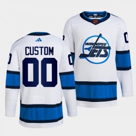 Wholesale Cheap Men\'s Winnipeg Jets Custom White 2022 Reverse Retro Stitched Jersey