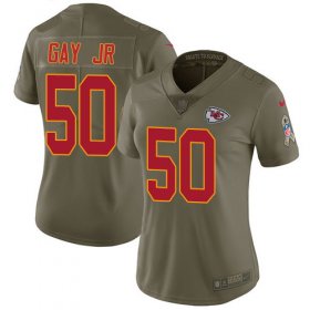 Wholesale Cheap Nike Chiefs #50 Willie Gay Jr. Olive Women\'s Stitched NFL Limited 2017 Salute To Service Jersey