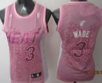 Wholesale Cheap Miami Heat #3 Dwyane Wade Pink Womens Jersey