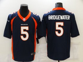 Wholesale Cheap Men\'s Denver Broncos #5 Teddy Bridgewater Navy Blue 2021 Vapor Untouchable Stitched NFL Nike Limited Jersey