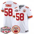 Cheap Men's Kansas City Chiefs #58 Derrick Thomas White F.U.S.E. 2024 AFC West Division Champions Vapor Limited Stitched Football Jersey