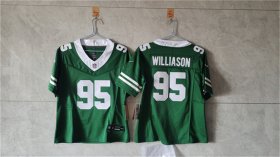 Cheap Women\'s New York Jets #95 Quinnen Williams Green F.U.S.E. Vapor Stitched Jersey(Run Small)