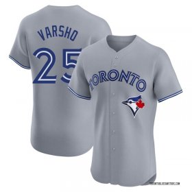 Men\'s Toronto Blue Jays #25 Daulton Varsho Grey Cool Base Stitched Baseball Jersey