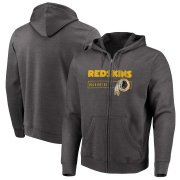 Wholesale Cheap Washington Redskins Majestic Hyper Stack Full-Zip Hoodie Heathered Charcoal