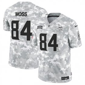 Men\'s Minnesota Vikings #84 Randy Moss 2024 F.U.S.E Arctic Camo Salute To Service Limited Stitched Football Jersey