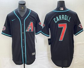 Cheap Men\'s Arizona Diamondbacks #7 Corbin Carroll Black 2024 Stitched Cool Base Nike Jersey