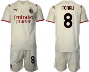 Wholesale Cheap Men 2021-2022 Club AC Milan away cream 8 Soccer Jersey