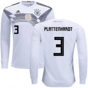 Wholesale Cheap Germany #3 Plattenhardt White Home Long Sleeves Soccer Country Jersey