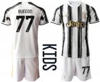 Wholesale Cheap Youth 2020-2021 club Juventus home 77 white Soccer Jerseys