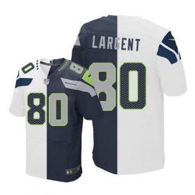 Wholesale Cheap Nike Seahawks #80 Steve Largent White/Steel Blue Men\'s Stitched NFL Elite Split Jersey