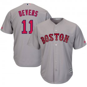 Wholesale Cheap Boston Red Sox #11 Rafael Devers Majestic Road Official Cool Base Player Jersey Gray