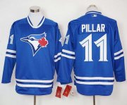 Wholesale Cheap Blue Jays #11 Kevin Pillar Blue Long Sleeve Stitched MLB Jersey