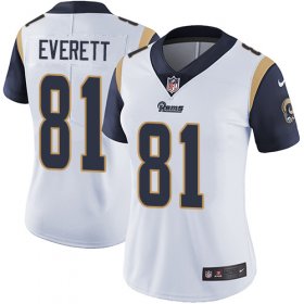 Wholesale Cheap Nike Rams #81 Gerald Everett White Women\'s Stitched NFL Vapor Untouchable Limited Jersey