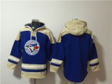 Wholesale Cheap Men's Toronto Blue Jays Blank Royal Ageless Must-Have Lace-Up Pullover Hoodie