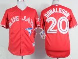 Wholesale Cheap Blue Jays #20 Josh Donaldson Red Canada Day Stitched MLB Jersey