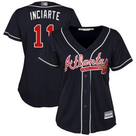 Wholesale Cheap Braves #11 Ender Inciarte Navy Blue Alternate Women\'s Stitched MLB Jersey