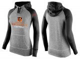 Wholesale Cheap Women's Nike Cincinnati Bengals Performance Hoodie Grey & Black