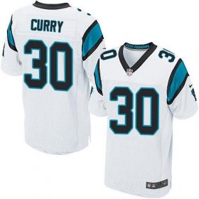 Wholesale Cheap Nike Panthers #30 Stephen Curry White Men\'s Stitched NFL Elite Jersey