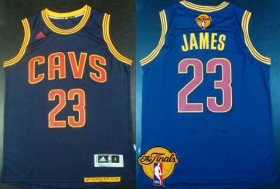 Wholesale Cheap Men\'s Cleveland Cavaliers #23 LeBron James 2015 The Finals New Navy Blue Jersey