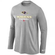 Wholesale Cheap Nike Baltimore Ravens Critical Victory Long Sleeve T-Shirt Grey