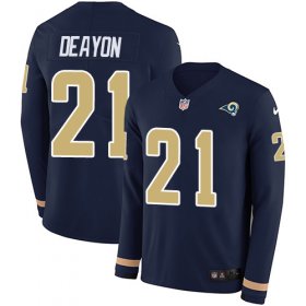 Wholesale Cheap Nike Rams #21 Donte Deayon Navy Blue Team Color Men\'s Stitched NFL Limited Therma Long Sleeve Jersey