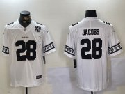 Cheap Men's Las Vegas Raiders #28 Josh Jacobs White Limited Stitched Jersey