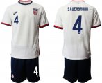 Wholesale Cheap Men 2020-2021 Season National team United States home white 4 Soccer Jersey