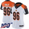 Wholesale Cheap Nike Bengals #96 Carlos Dunlap White Women's Stitched NFL 100th Season Vapor Limited Jersey