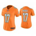 Wholesale Cheap Women's Miami Dolphins #17 Jaylen Waddle Orange Vapor Untouchable Stitched Jersey(Run Small)