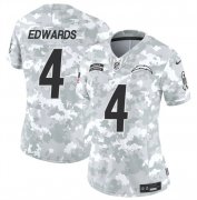 Cheap Women's Los Angeles Chargers #4 Gus Edwards 2024 F.U.S.E Arctic Camo Salute To Service Limited Stitched Football Jersey(Run Small)