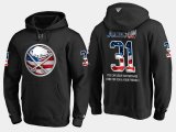 Wholesale Cheap Sabres #31 Chad Johnson NHL Banner Wave Usa Flag Black Hoodie