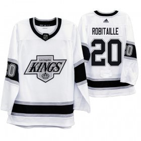 Wholesale Cheap Los Angeles Kings #20 Luc Robitaille Men\'s Adidas 2019-20 Heritage White Throwback 90s NHL Jersey