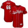 Wholesale Cheap Cincinnati Reds #66 Yasiel Puig Majestic Alternate Authentic Collection Flex Base Player Jersey Scarlet