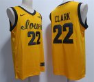 Cheap Men's Iowa Hawkeyes #22 Caitlin Clark Yellow Stitched Jersey